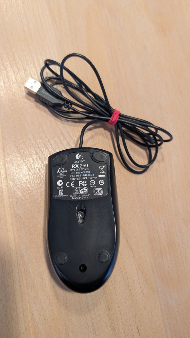 Logitech Mouse: Logitech RX 250 optische Computermaus mit USB Anschluss – Usato da Winterthur venduto da Serai 1