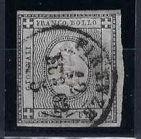 Sardinien 1861 Zeitungsmarke 1 Centesimo gest.