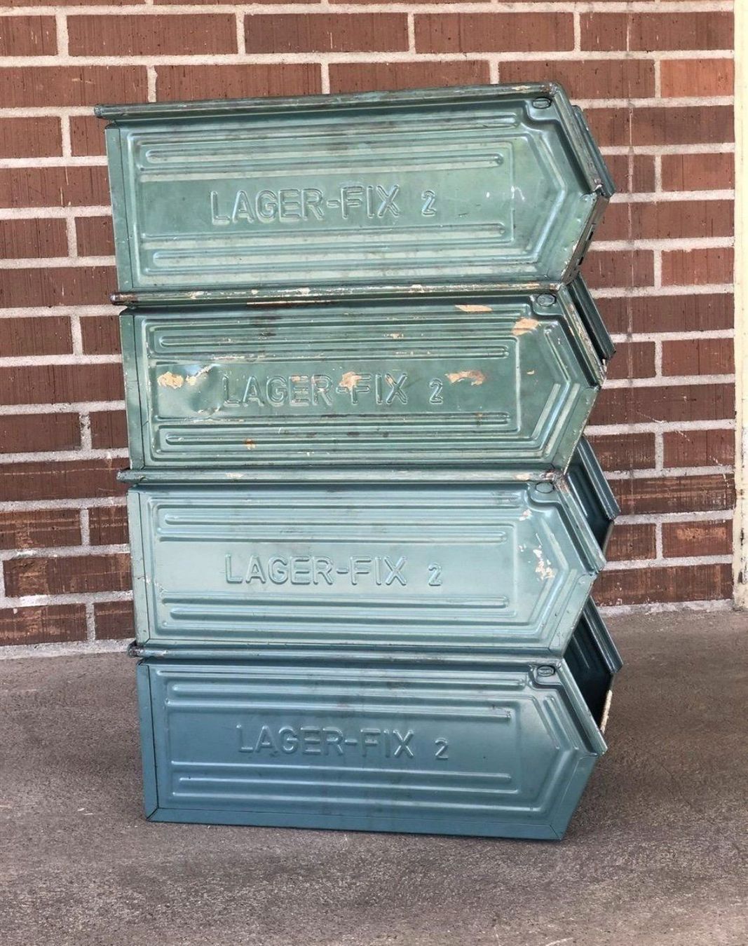 Casse di trasporto: 4 grosse Metallkisten, vintage, Loft – Usato da Oberaach venduto da Wicktrade 1