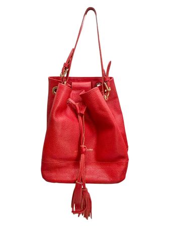 Sac seau Rue Princesse Paris cuir rouge fraise