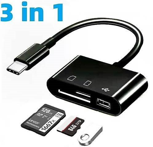 USB C Kartenleser 3-in-1 - SD, Micro SD, CF Adapter Für Smartphones