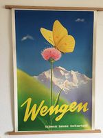 Vintage Original Poster Plakat Wengen von Leo Keck 1946