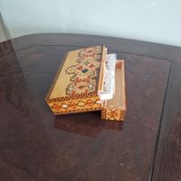 Holzbox mit Schweizer Spielkarten, nostalgisch handbemalt