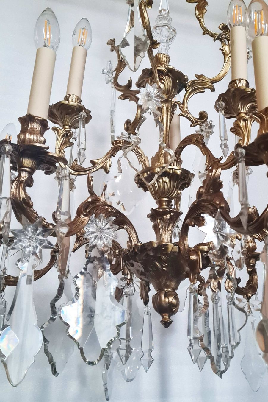 Kronleuchter & Deckenlampen: prächtiger antiker Kronleuchter, Korbform, Bronze, C59 – Gebraucht aus Gross Drewitz von Kronleuchter-online 4