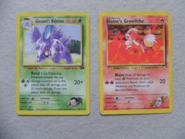 2  Nidorino Growlithe Pokémon Sammelkarte Edition 1999-00 HP