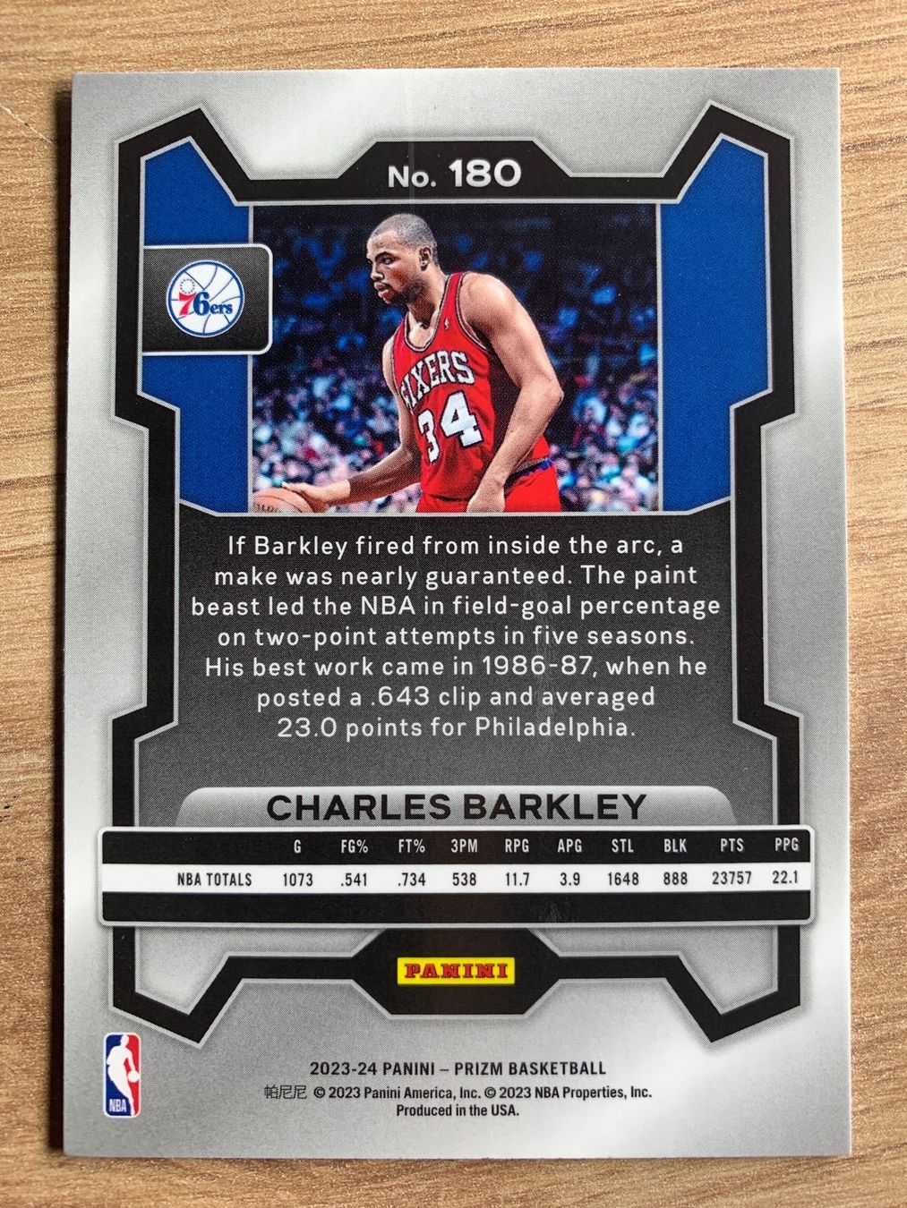 Nba Carte collezionabili: NBA Charles Barkley Prizm 23/24 Base – Usato da Netstal venduto da Clutch79Cardz 1