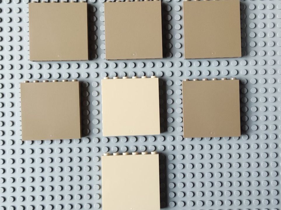 LEGO - 7x Tan / Dark Tan Panel 1x6x5 - 59349 - NEW (Neu (gemäss ...