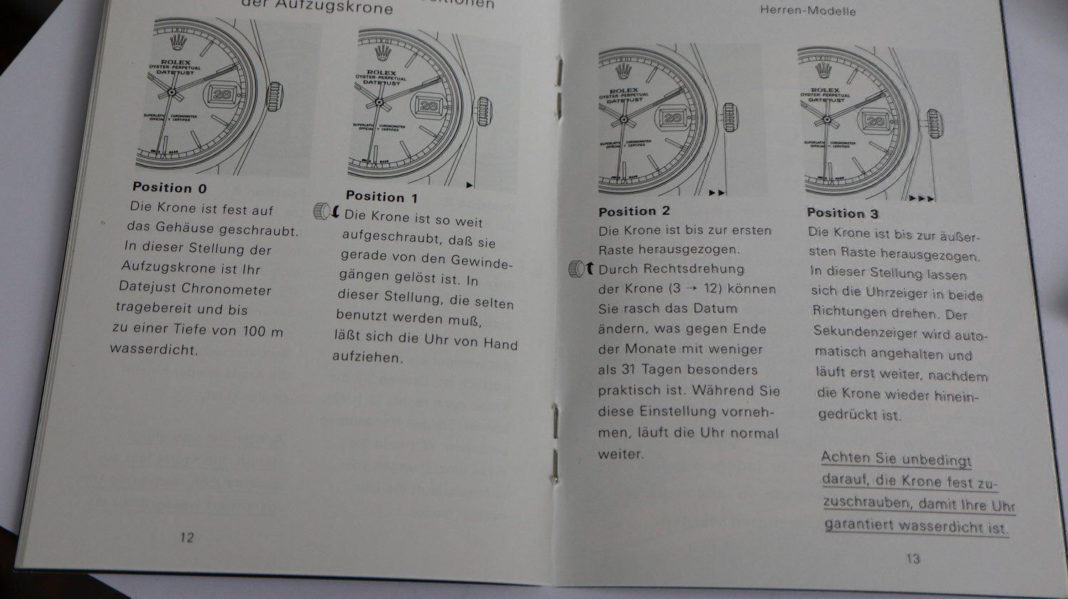 Rolex Orologi: ROLEX BOOKLET DATEJUST - DEUTSCH – Usato da Ipsach venduto da Selbstabholer 4