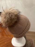 Gereinigt Mütze VonNichrauher Echte Bommel beige kuschelig
