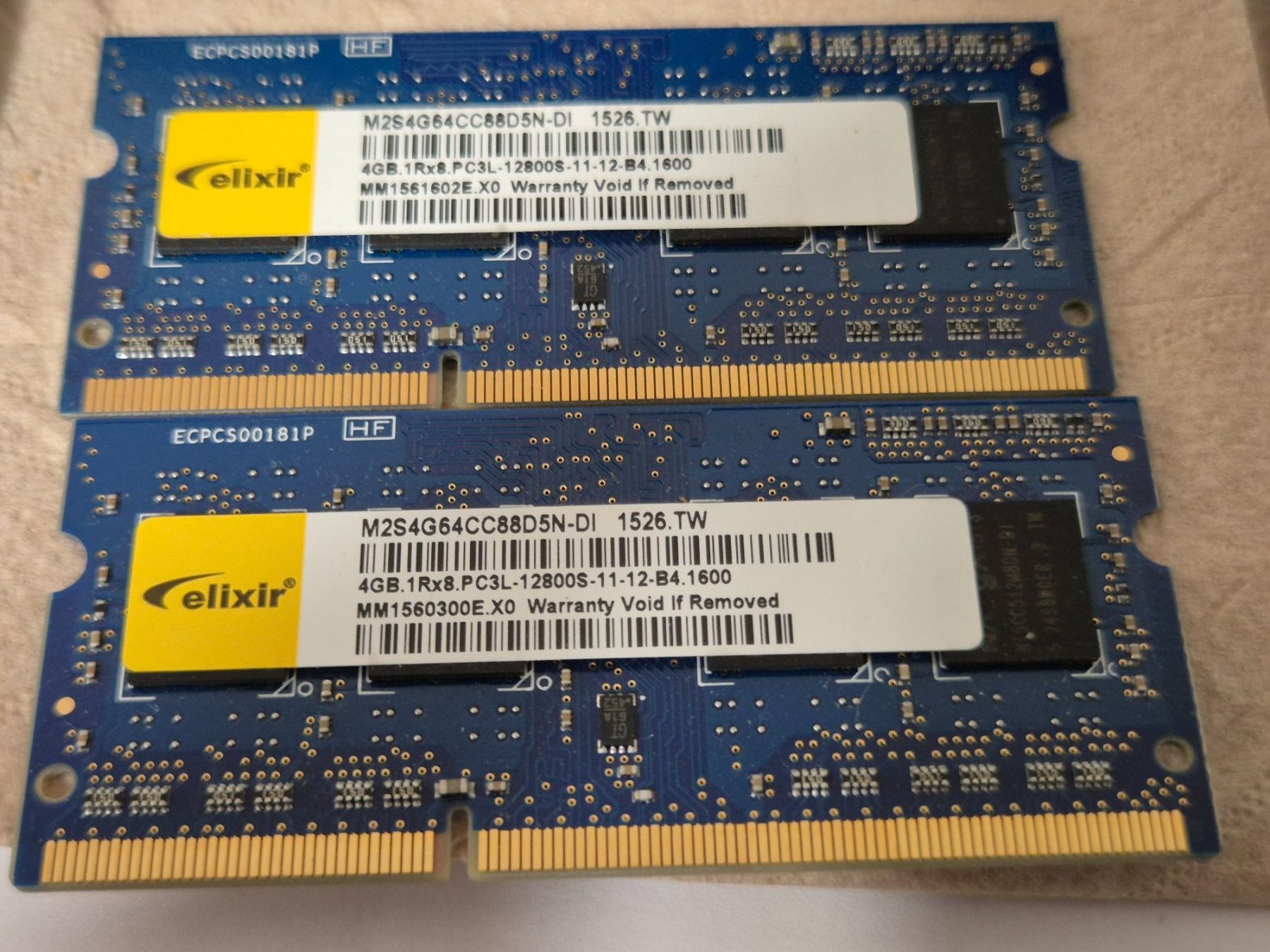 Memoria / RAM: 2x4GB 1RX8 PC3L-12800S-11-12-B4 – Usato da Roggwil BE venduto da GLDANI