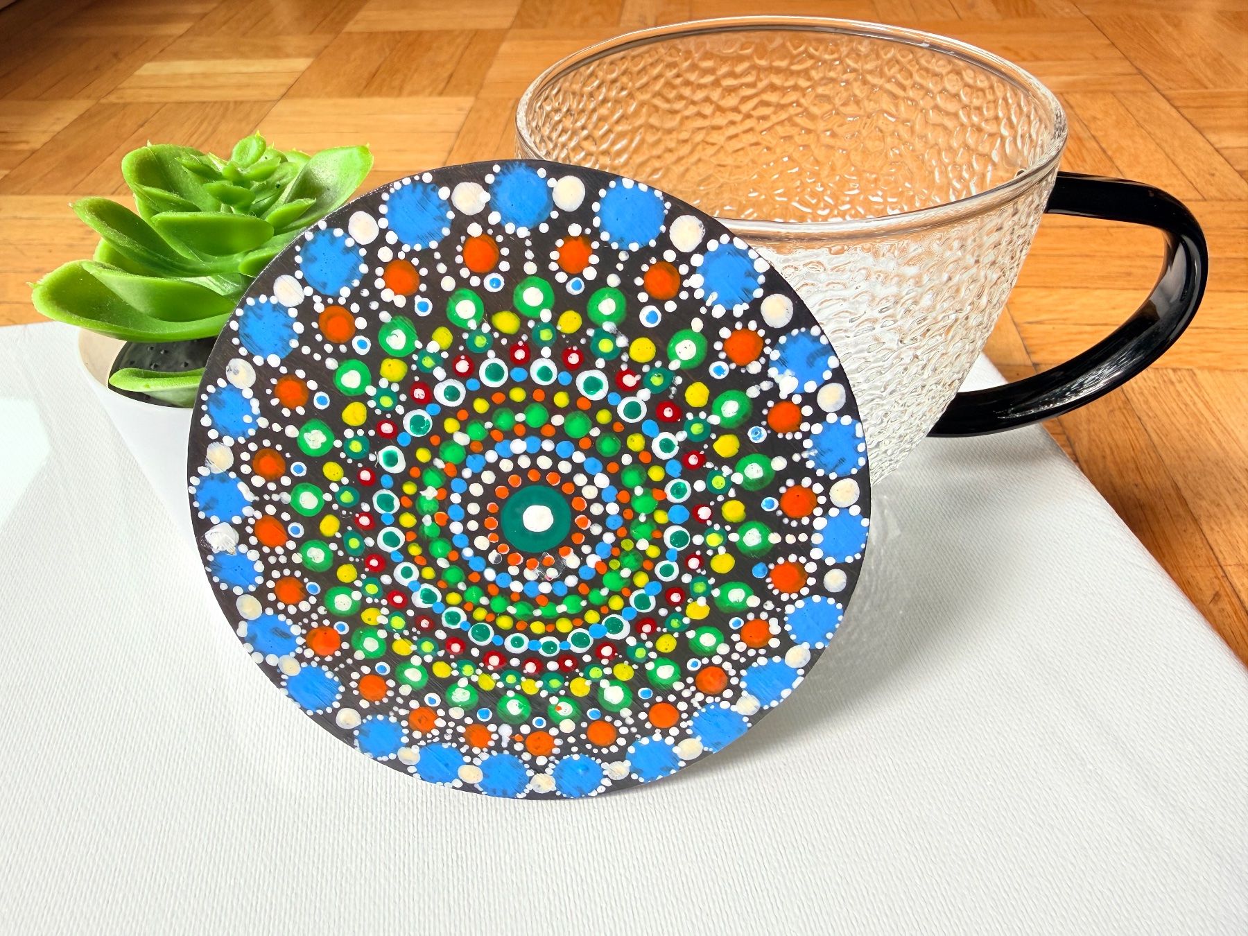 Sottobicchieri: Handgemaltes Mandala, Untersetzern – Nuovo e nell'imballaggio originale da Opfikon venduto da aka_xl7l 2