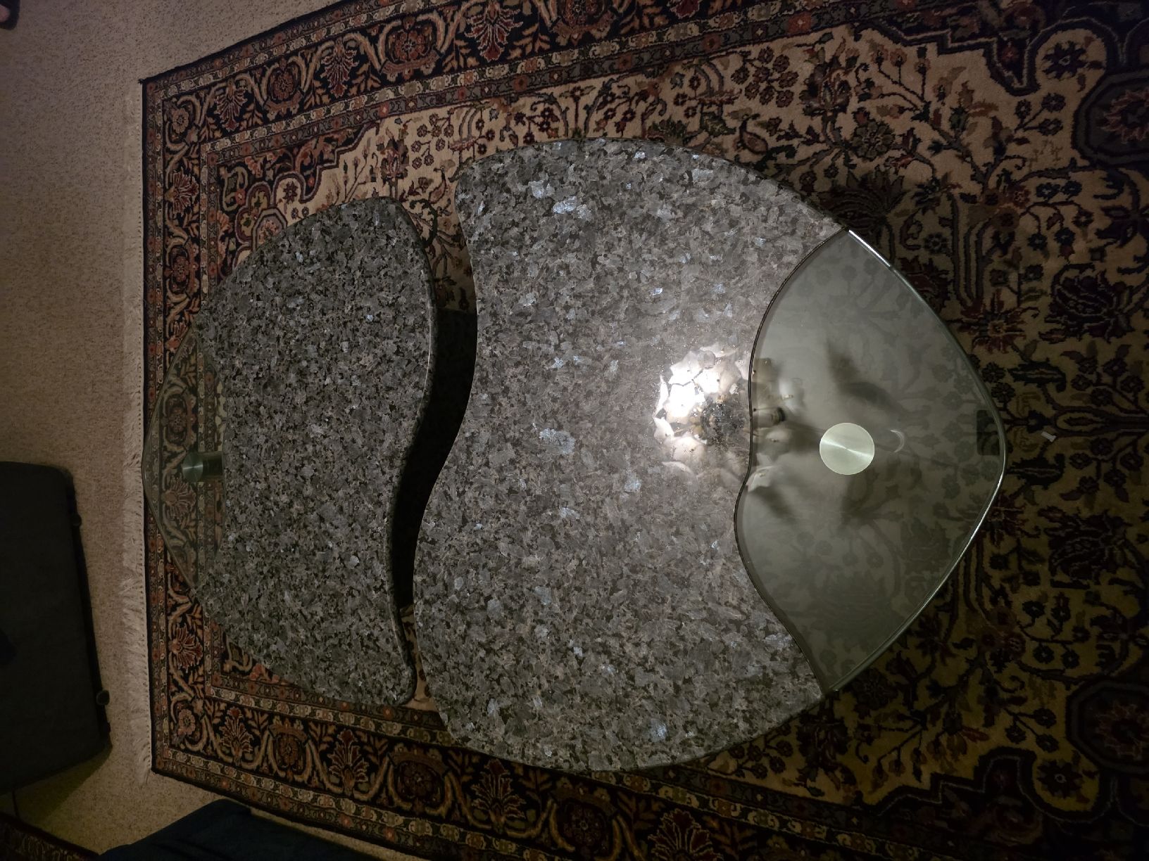 Tavoli: Couchtisch Granit Glas Design 2 teilig. – Usato da Ebikon venduto da Brina1993 2