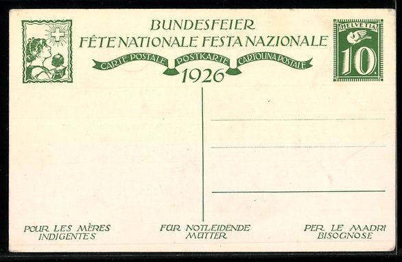 Ansichtskarten: Schweizer Bundesfeier 1926, Knabe ruft i – Gebraucht aus Berlin von bartko-reher 1
