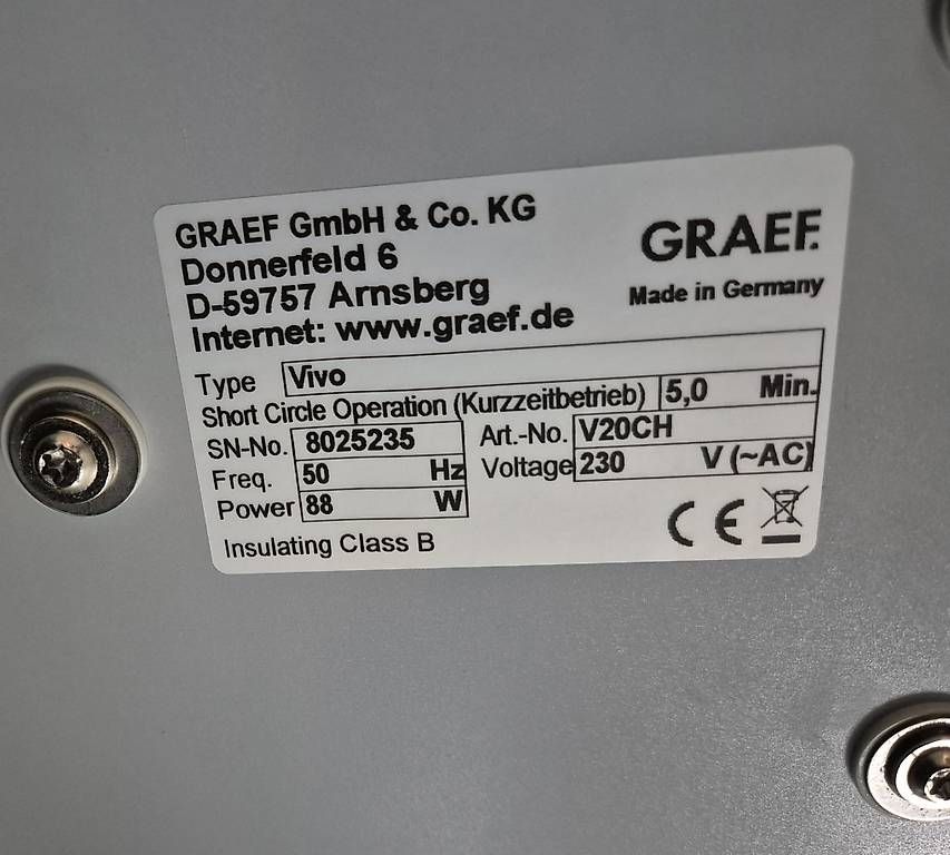 Graef Elettrodomestici da cucina: Graef Master V20CH - Schneidmaschine – Usato da Abtwil SG venduto da Mvarx 4