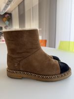Chanel Stiefel Veloursleder braun gefüttert Grösse 37