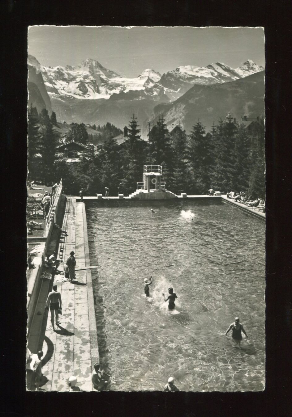 Ansichtskarten: Wengen, Schwimm- u. Sonnenbad – Gebraucht aus Aarau von Elmaar41