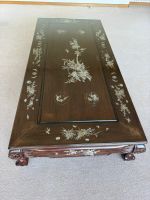 Massivholz Couchtisch mit Perlmutt 180x88 cm