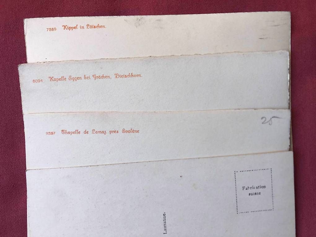Cartoline postali: Cartes postales chapelles - E. Gyger Adelboden – Usato da Chernex venduto da Nouveaunom 1