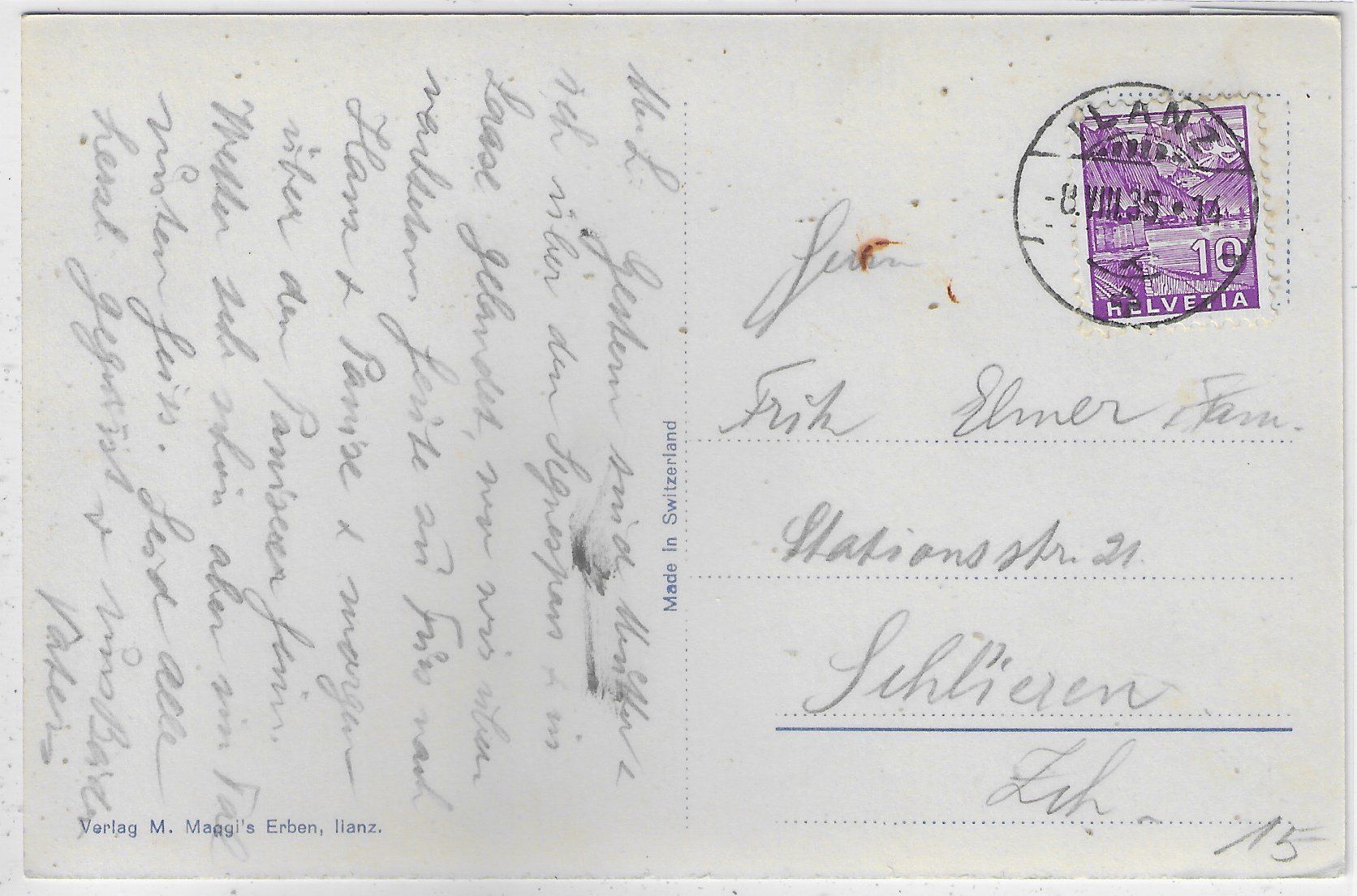 Cartoline postali: Ilanz mit Tödikette – Usato da Ettingen venduto da Kartenplanet 1