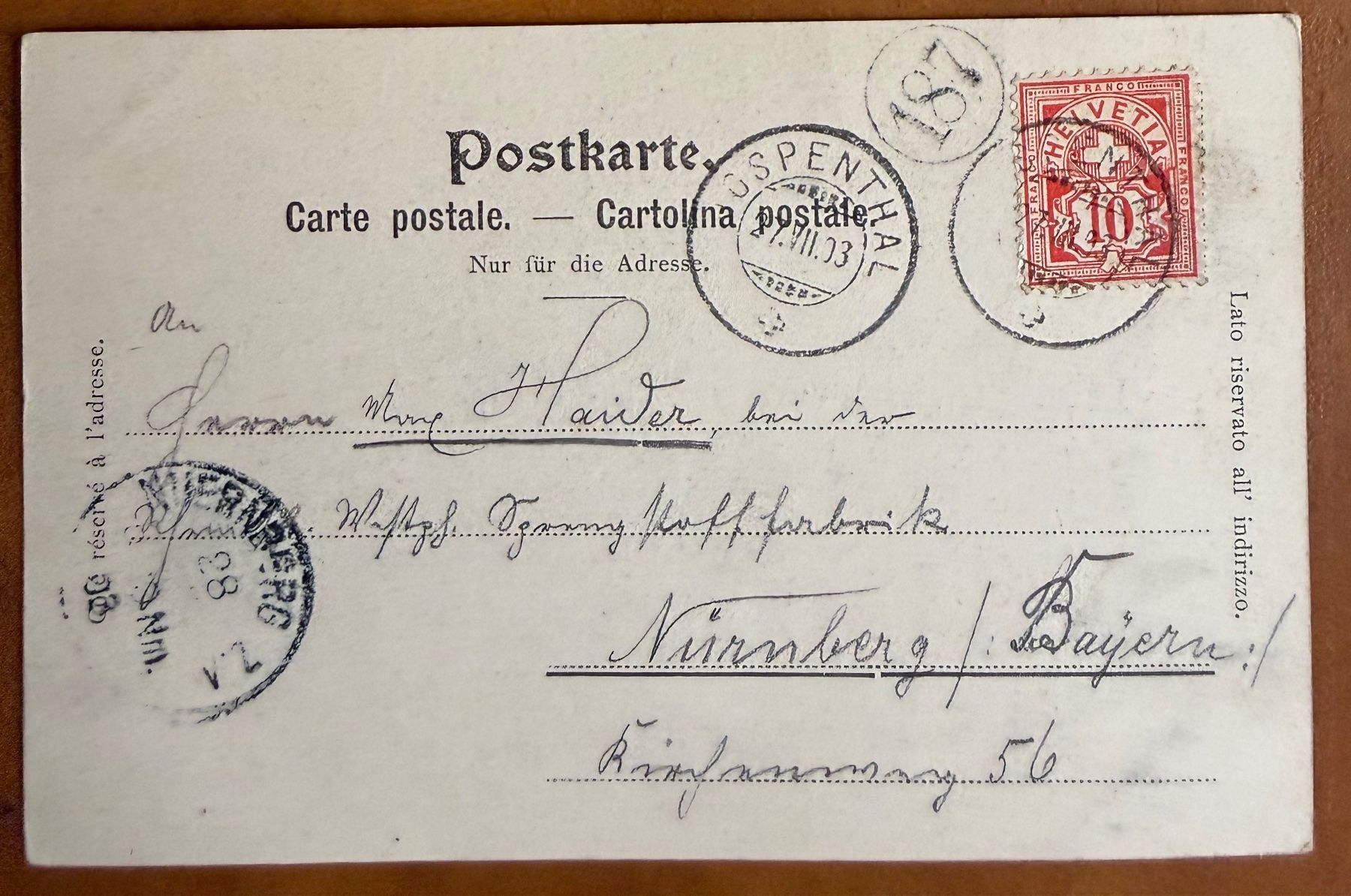 Cartoline postali: Luzern- 1903 – Usato da Lutry venduto da Ediego 1