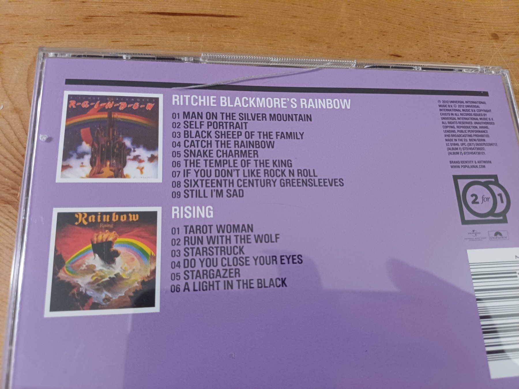 CD: Rainbow: 2 For 1: Ritchie Blackmore's Rainbow/Rising auf 2CD – Usato da Jona venduto da Rreto71 3
