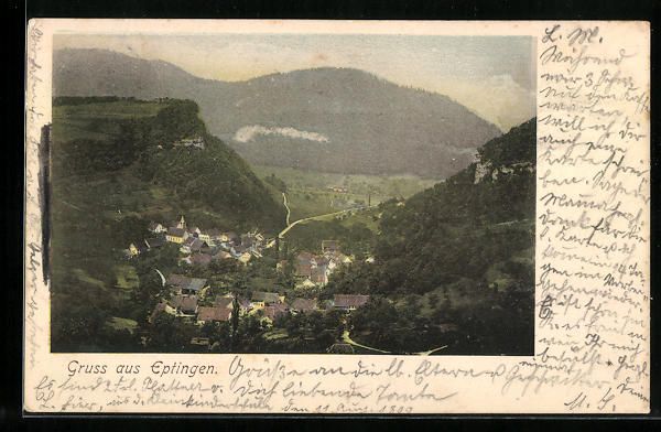 Cartoline postali: Eptingen, Ortsansicht aus der Vogelschau – Usato da Berlin venduto da bartko-reher