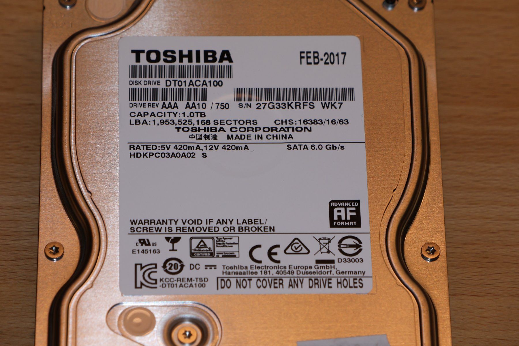Toshiba Harddisks: Toshiba Hard Disk 1 TB – Gebraucht aus Zürich von Fotograf73 3