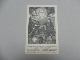 Militär Karte Schweiz 1.August Bundesfeier 1914