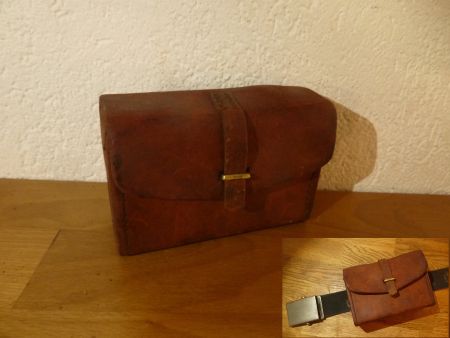 Antike Ledertasche Gürteltasche S. F. San Francisco