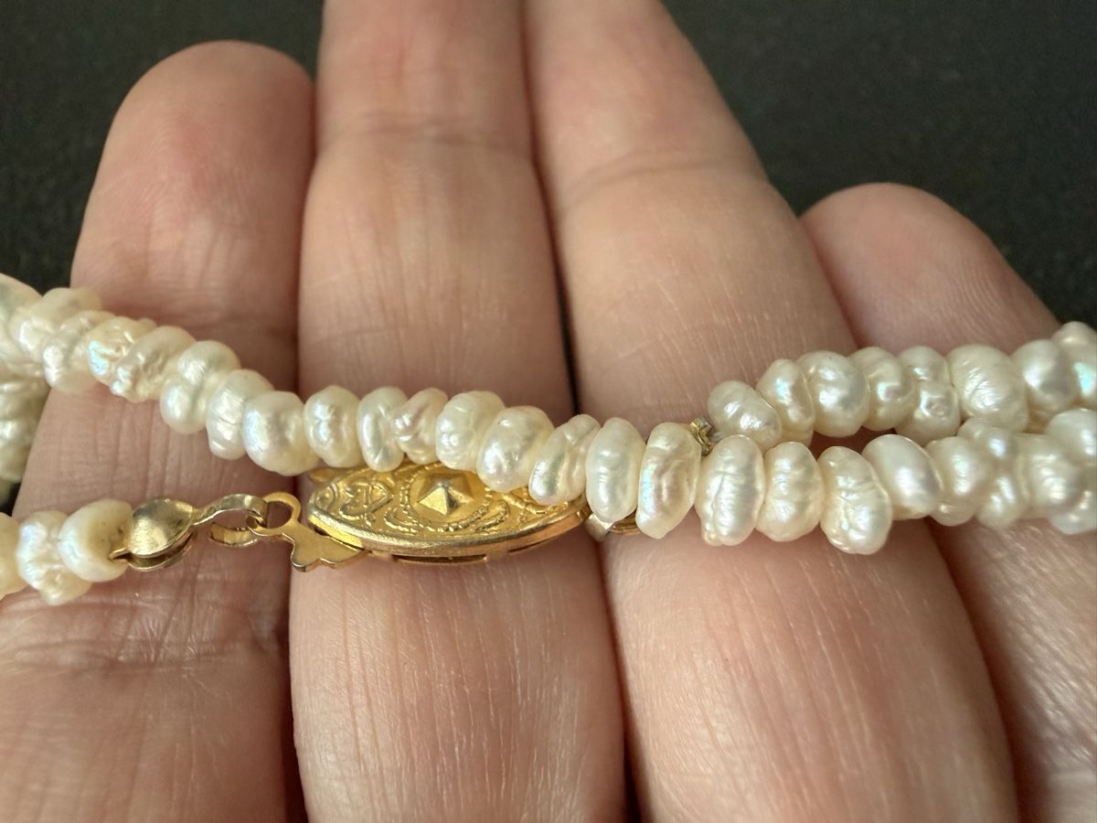 Catenine: Vintage Süßwasser Perlenkette – Usato da Lamone venduto da LaCantinaMagica 6