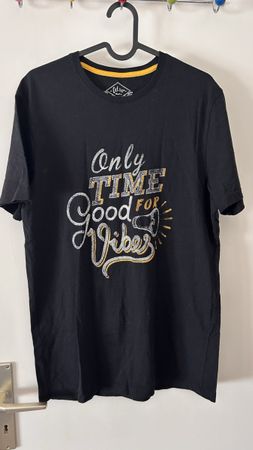 Celio T-Shirt | Only Time For Good Vibes | Black | Size L
