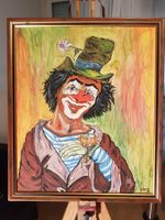 Charaktervolles Originalgemälde "Clown" von A. Meier (1984)