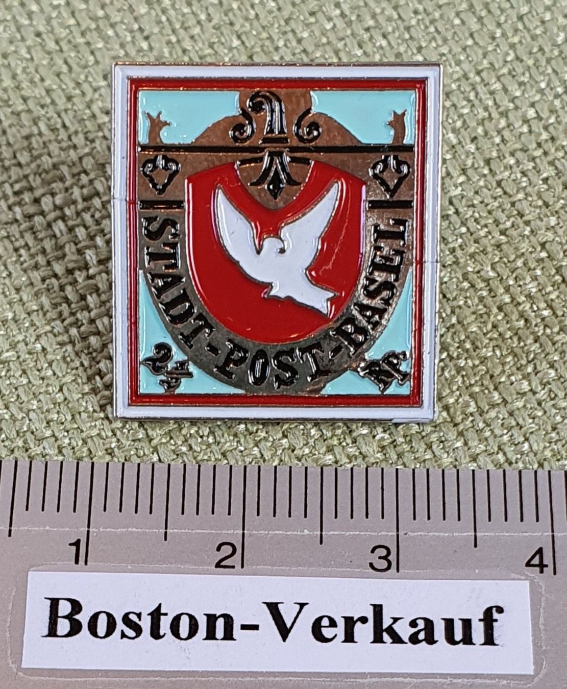 Placchette & Badge: A394 - Pin Stadt Post Basel Basler Taube – Usato da Reinach BL venduto da Boston-Verkauf 1