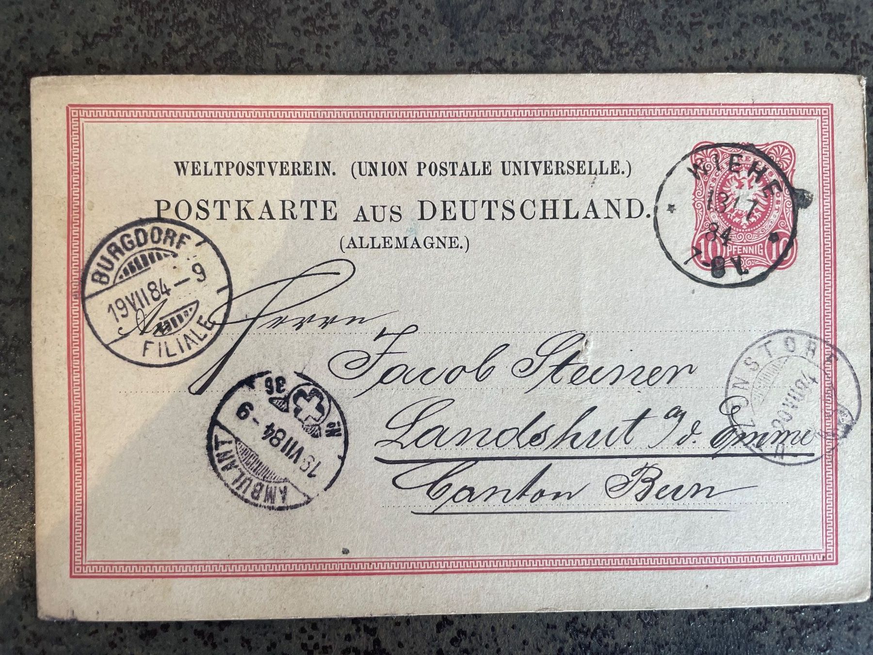 Tutti i francobolli: 36POSTKARTEN, Einzigartige Korrespondenz 1882-1884/1892/1898 – Usato da Bronschhofen venduto da Ratz 1