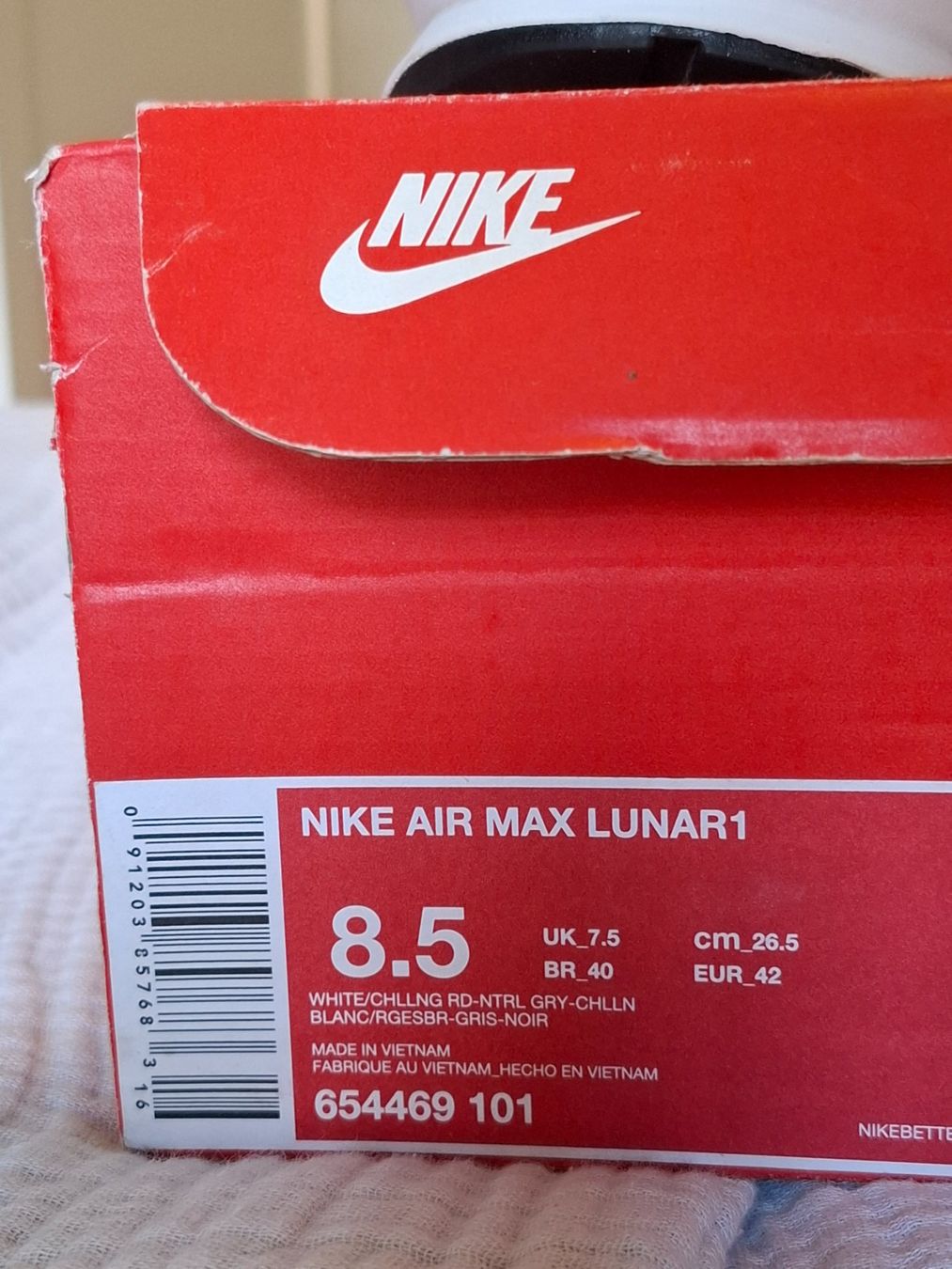 Nike Chaussures hommes: Nike Air Max Lunar1 "OG Red" 2014 – D'occasion à Rafz par ant_5qyd 9