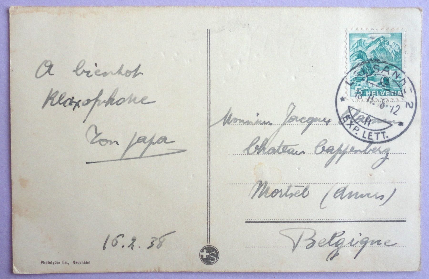 Cartoline postali: Lausanne et Pont Bessière – Difettoso da Fétigny venduto da Billy2miny 1