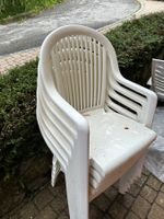 6 Chaises de jardin blanches en résine solide