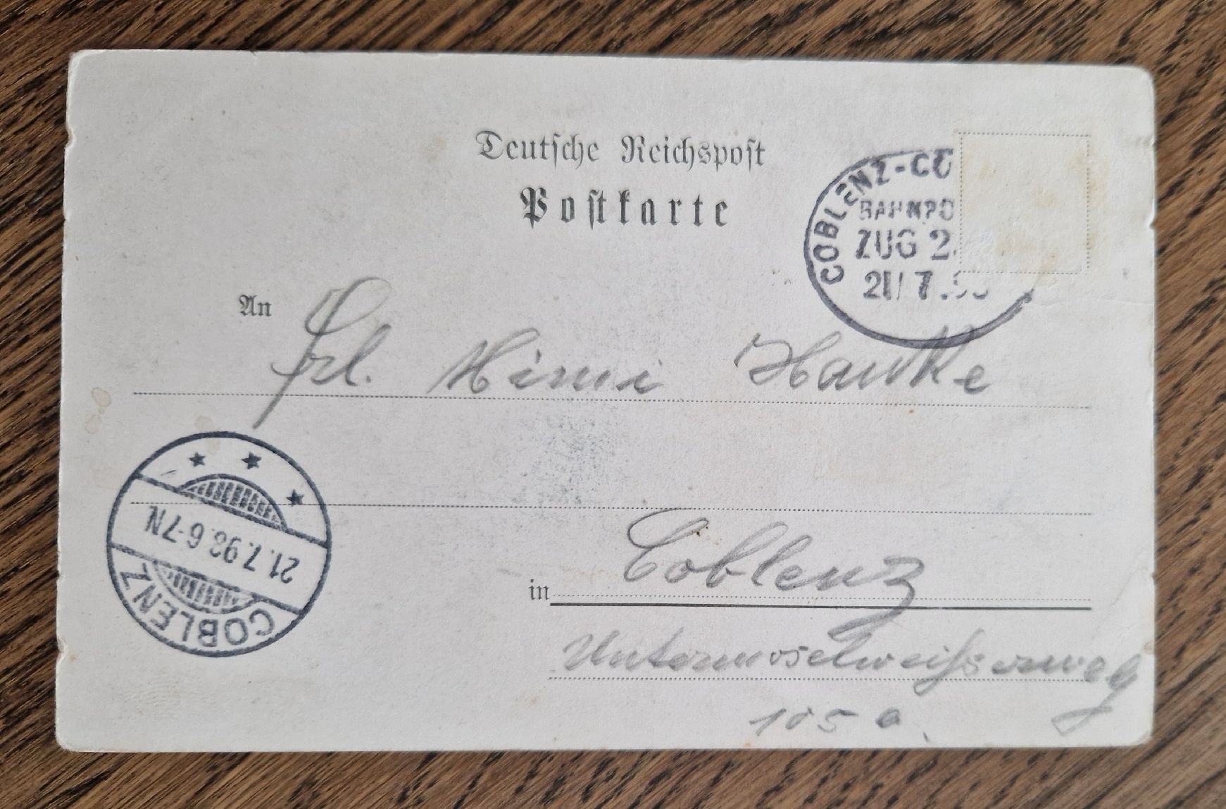 Cartoline postali: Gruss aus Cöln nach Coblenz 1898 – Usato da Ebikon venduto da Donar50 1
