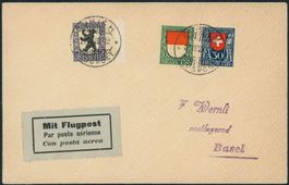 1924 - Pro Juventute - Flugpost - Brief - BFr
