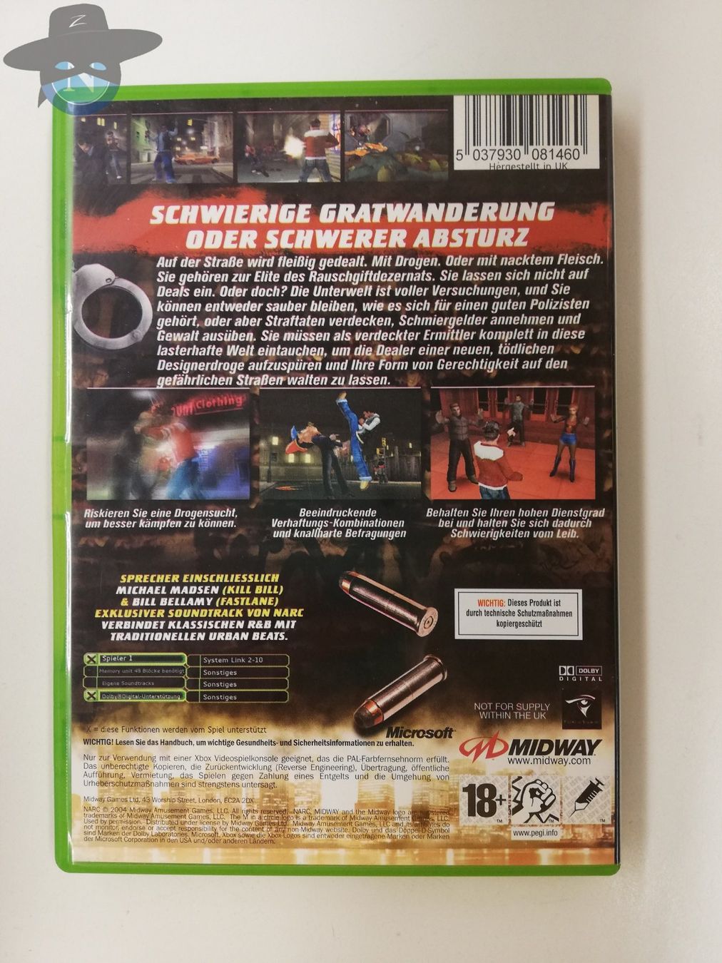 Microsoft Spiele: Narc / Xbox OG Classic – Gebraucht aus St. Gallen von zorro_dc 1