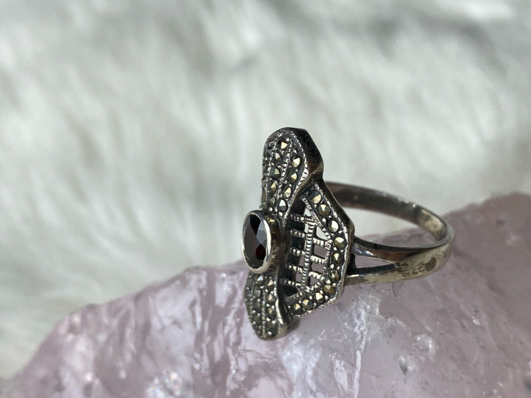 Anelli: Ring Silber 925 mit rotem Stein – Usato da Istighofen venduto da Ringparadies 1