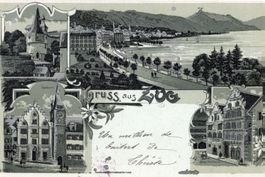 Zug  -  Zoug  ZG  -  Altes Rathaus und Türme  LITHO  um 1904