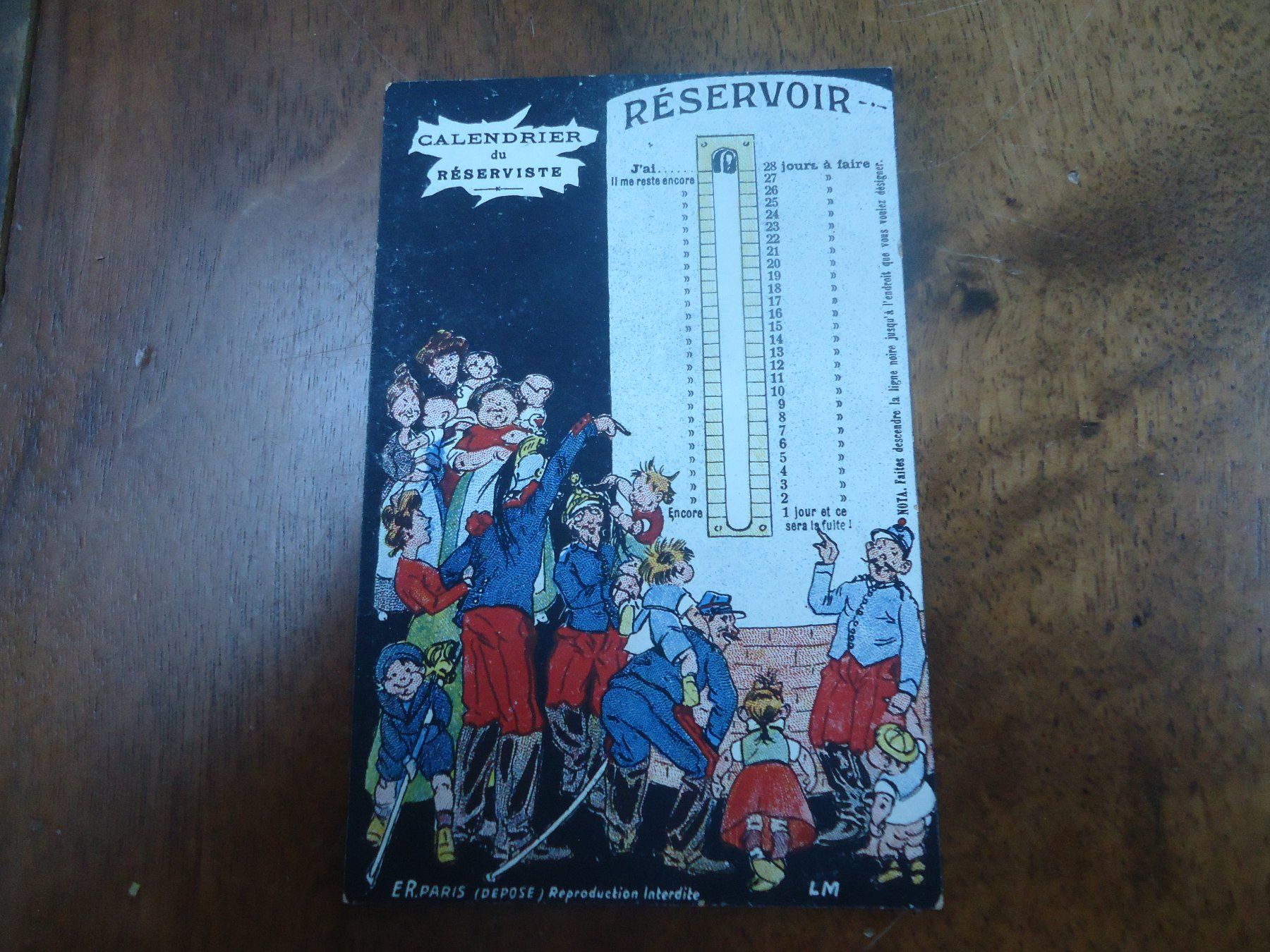 Cartoline postali: Carte postale ancienne "Calendrier du réserviste" – Usato da Vessy venduto da mafabe