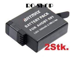 2x AKKU FÜR GOPRO HERO 5/6/7/8 1600mAh