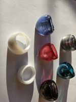 Ring Set Glas (vielleicht Murano) 7 St., davon einer gratis