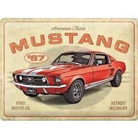 Blechschild-FORD MUSTANG 67 DETROIT MICH -30x40cm