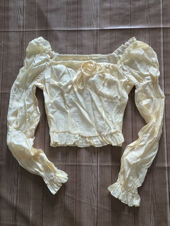 Romantische Crop Bluse - M - Cottagecore / Y2K