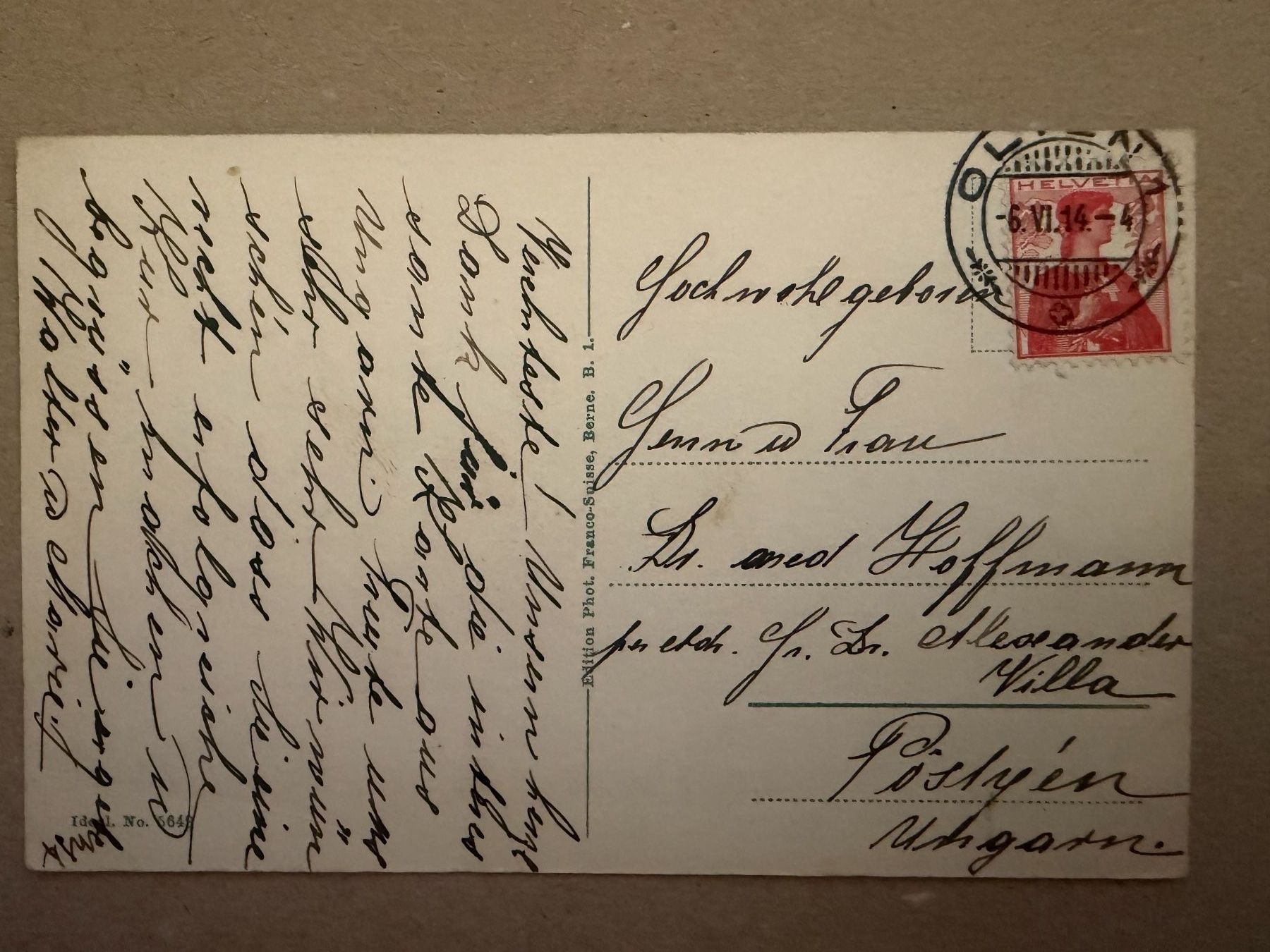 Cartoline postali: OLTEN  - Ansichtskarte – Usato da Tegerfelden venduto da siebenmacky 1