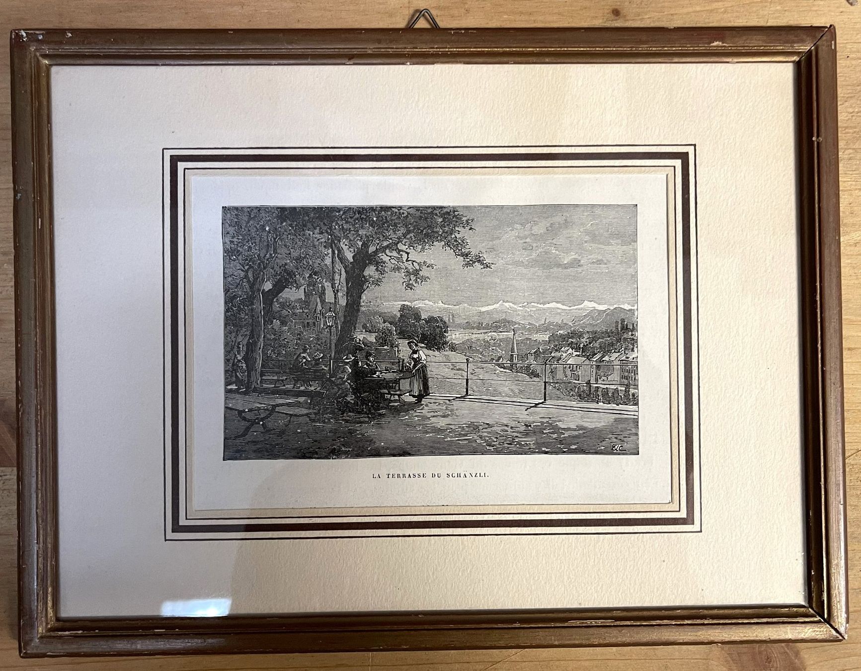 Incisioni: La Terrasse du Schänzli - 1880 - 25.5 x 19.5cm – Usato da Oftringen venduto da Vucki