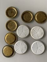 Lot de sous-verres vintage en laiton décoratif, 10 pièces